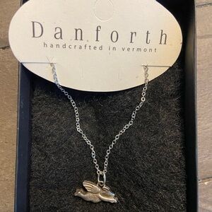 Whistle Pig Pewter Flying Pig Charm and Necklace Handcrafted by Danforth in VT